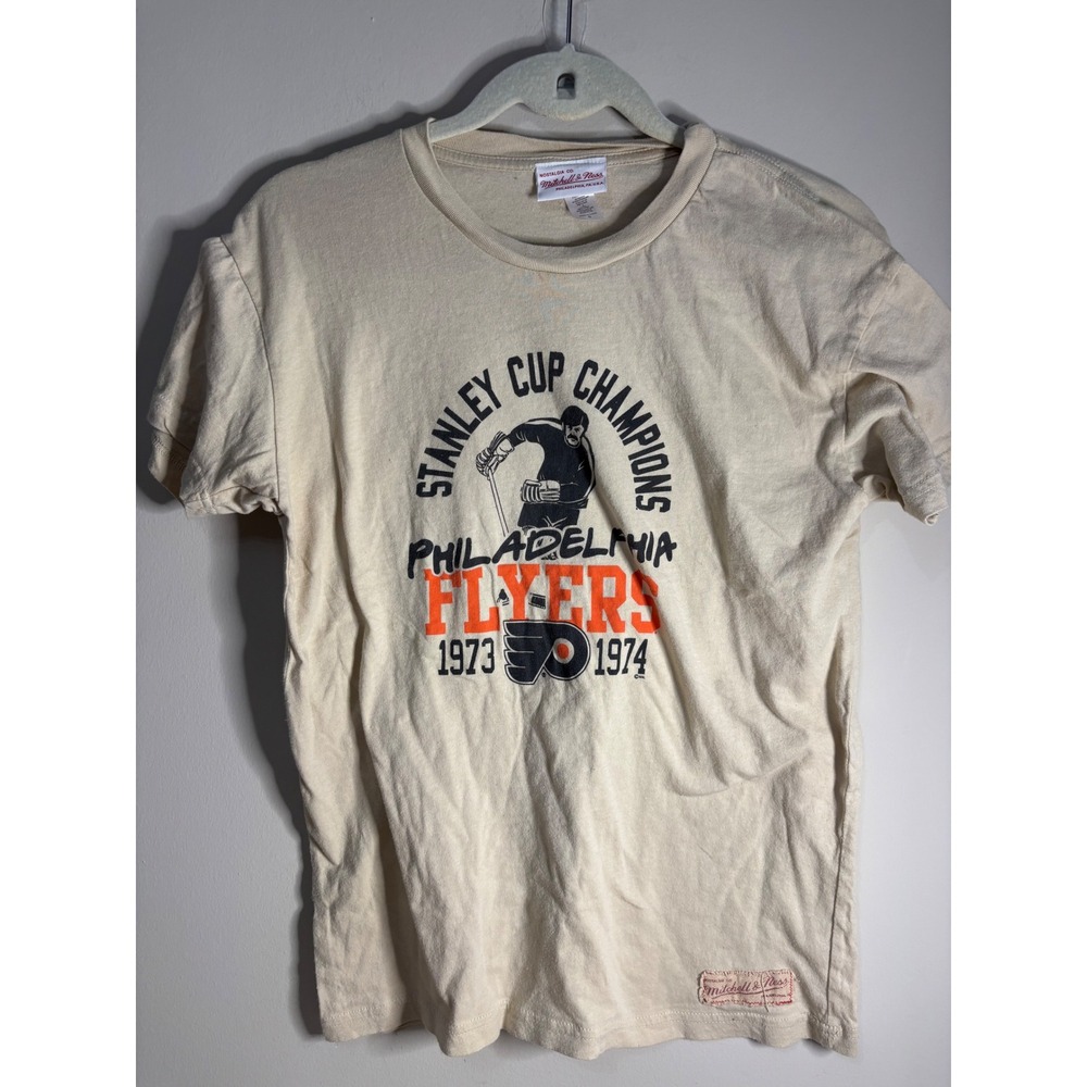 Mitchell Ness Philadelphia Flyers Stanley Cup Champions 1973 1974 T Shirt Mens S